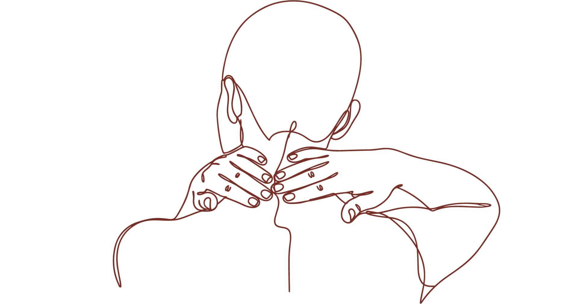 Illustration élégante d’un soin ostéopathique de la nuque